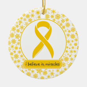 Childhood Cancer Gold Ribbon Ornament