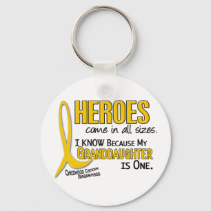 Childhood Cancer Heroes All Sizes 1 Granddaughter Keychain