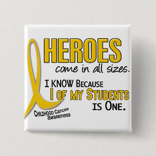 Childhood Cancer Heroes All Sizes 1 Student 2 Inch Square Button