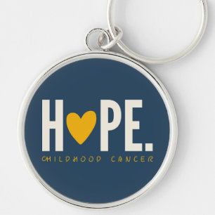 childhood cancer HOPE gold heart Keychain