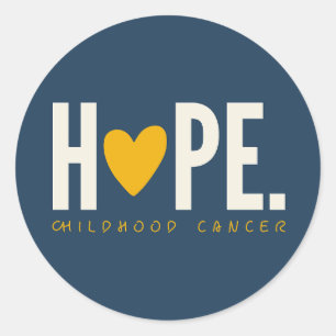childhood cancer HOPE gold heart Stickers Labels