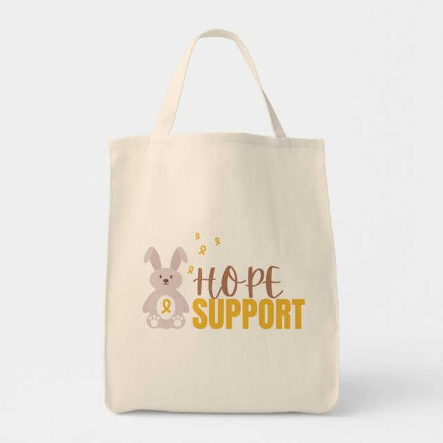 childhood cancer. hope support. Totes & Bags (Front)