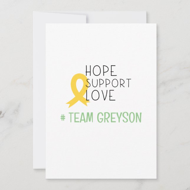 childhood cancer.hope #team Name custom Invitation (Front)