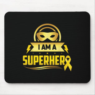 Childhood Cancer I Am A Superhero Ribbon Mouse Pad