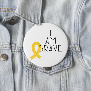 childhood cancer. I am brave. Button