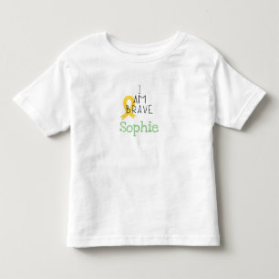 childhood cancer. I am brave.Custom Toddler TShirt