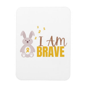 childhood cancer.I am brave. Flexible Photo Magnet
