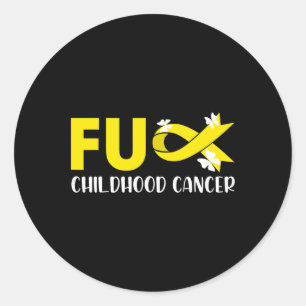 Childhood Cancer I Wear Gold For Cancer Awareness Classic Round Sticker