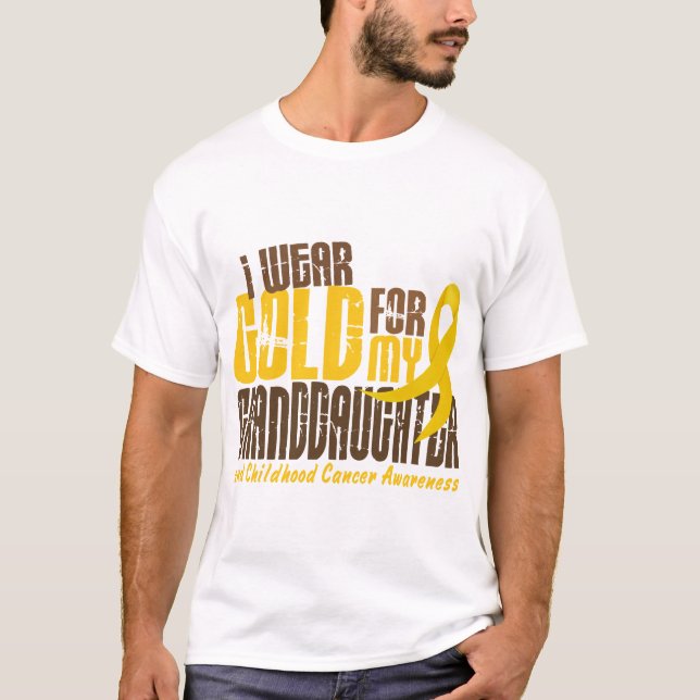 Childhood Cancer I WEAR GOLD FOR MY GRANDDAUGHTER T-Shirt (Front)