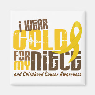 Childhood Cancer I WEAR GOLD FOR MY NIECE 6.3 Magnet