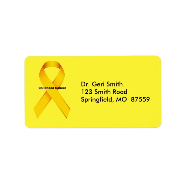 Childhood Cancer Label (Front)