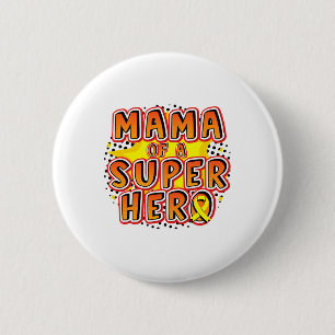 Childhood Cancer Mama Of A Superhero Family Ribbon 2 Inch Round Button