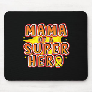 Childhood Cancer Mama Of A Superhero Family Ribbon Mouse Pad