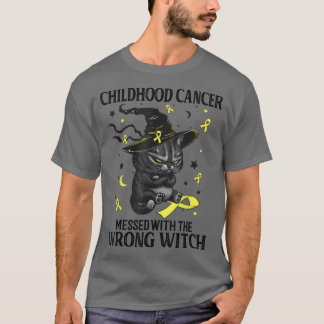 Childhood Cancer Messed With The Wrong Witch Funny T-Shirt
