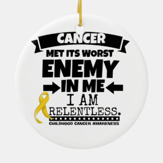 Childhood Cancer Met Its Worst Enemy in Me Ceramic Ornament