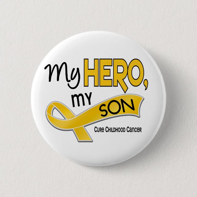 Childhood Cancer MY HERO MY SON 42 2 Inch Round Button (Front)