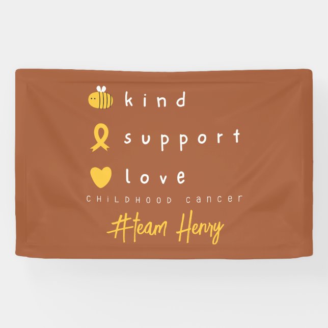 childhood cancer personalized name Banner Sign (Horizontal)