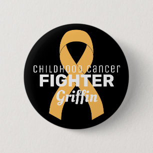 Childhood Cancer Ribbon Black Button