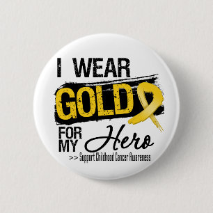 Childhood Cancer Ribbon For My Hero 2 Inch Round Button