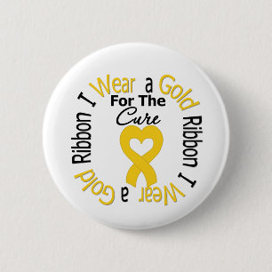 Childhood Cancer Ribbon For The Cure 2 Inch Round Button