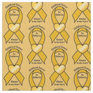 Childhood Cancer Ribbon Heart Name Customizable Fabric