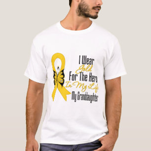 Childhood Cancer Ribbon My Hero My Granddaughter T-Shirt
