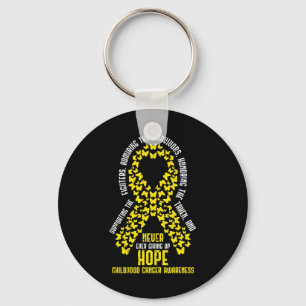 Childhood Cancer Ribbon Never Giving Up Hope Aware Keychain