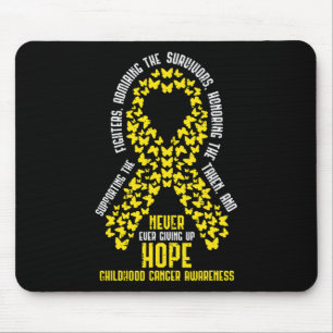 Childhood Cancer Ribbon Never Giving Up Hope Aware Mouse Pad