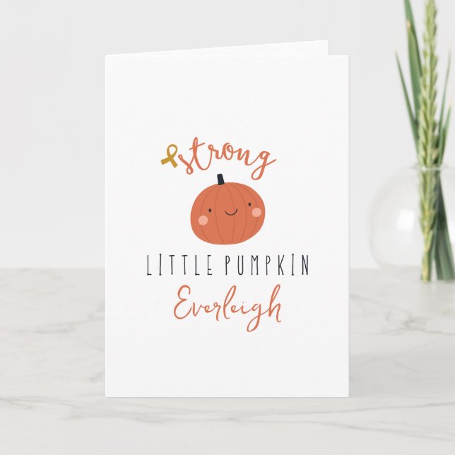 childhood cancer strong little pumpkin Custom Name Card (Front)