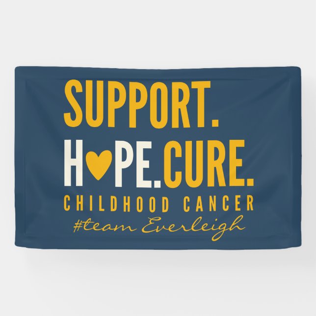 childhood cancer support Custom name Banner Sign (Horizontal)