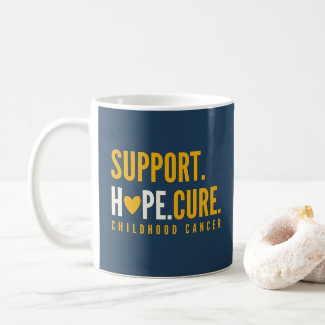 childhood cancer support hope cure Mug  (With Donut)