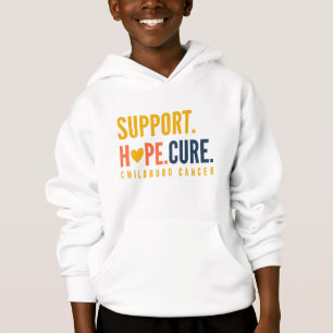 childhood cancer support hope Kids Pullover Hoodie