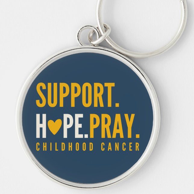 childhood cancer support hope pray Keychain (Front)