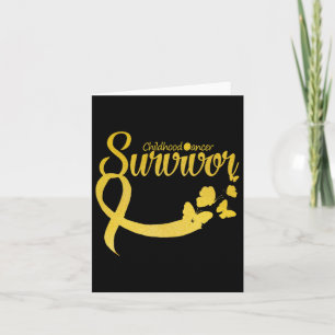 Childhood Cancer Survivor Ribbon Butterfly Awarene Card