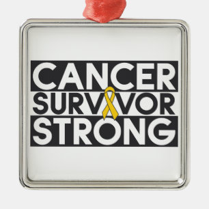 Childhood Cancer Survivor Strong Metal Ornament