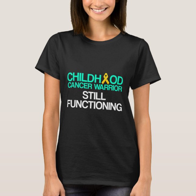 Childhood Cancer Survivor Support Warrior 1 T-Shirt (Front)
