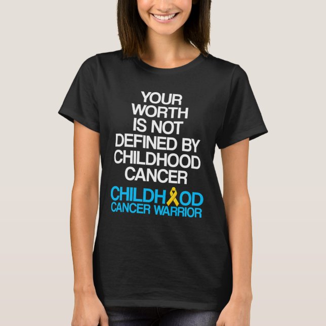 Childhood Cancer Survivor Support Warrior 4 T-Shirt (Front)