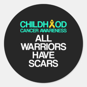 Childhood Cancer Survivor Support Warrior 5 Classic Round Sticker