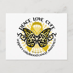 Childhood Cancer Tribal Butterfly Postcard
