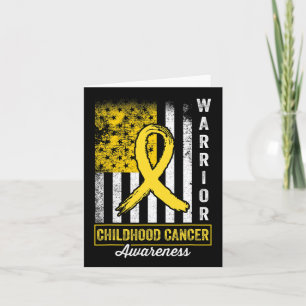 Childhood Cancer Warrior Awareness Gold Ribbon Ret Card