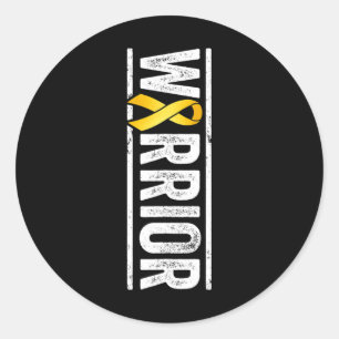Childhood Cancer Warrior - Pediatric Golden Awaren Classic Round Sticker