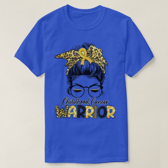 Childhood Cancer Warrior Support Squad Gold Ribbon T-Shirt (Design Front)