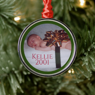 Childhood Christmas Photo Keepsake Metal Ornament