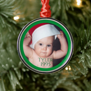 Childhood Christmas Photo Memories Metal Ornament