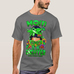 Childhood Depression Awareness Mom fighter messy b T-Shirt