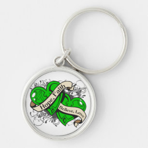 Childhood Depression Hope Faith Dual Hearts Keychain