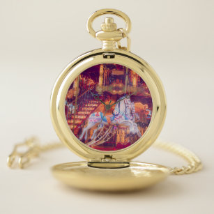 childhood dream - old horse carousel pocket watch