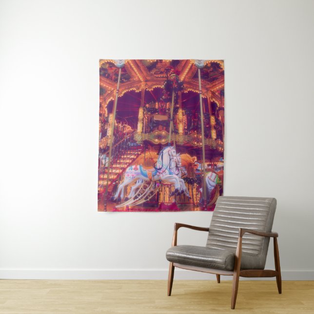childhood dream - old horse carousel  tapestry (In Situ)