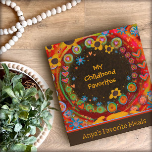 Childhood Favourite Recipe Fun Floral Cookbook  Binder