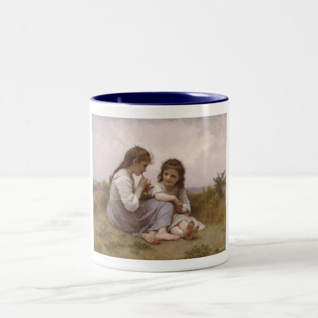 Childhood Idyll by Bouguereau Two-Tone Coffee Mug (Center)